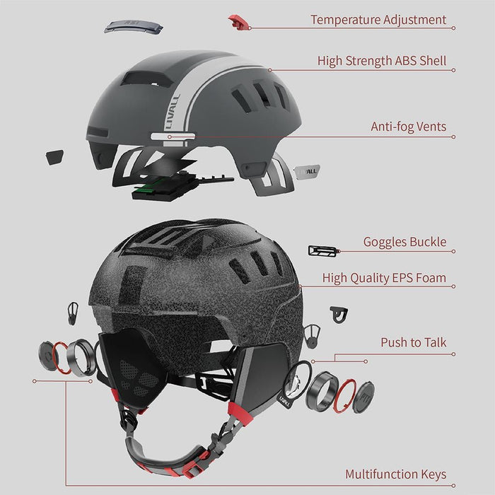 Livall Smart Helmet - RS1 Snowboard & Ski - with Audio