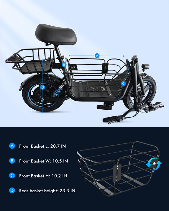 Gyroor C1 Plus - Seated Escooter with Basket