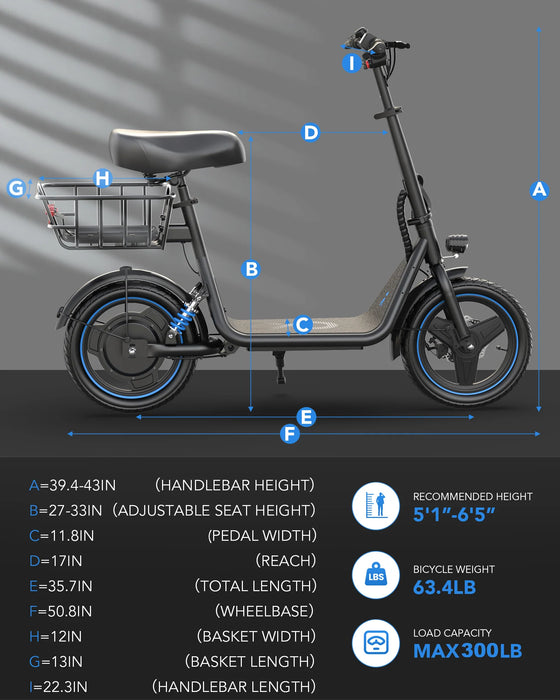 Gyroor C1 Plus - Seated Escooter with Basket