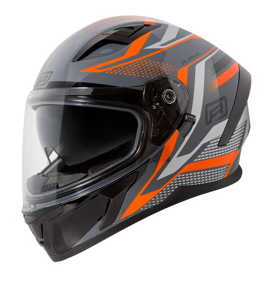 RJAYS APEX III Helmet - IGNITE Gry/Org | Internal Sun-Shield