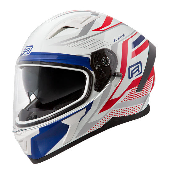RJAYS APEX III Helmet - IGNITE Wht/Blu | Internal Sun-Shield