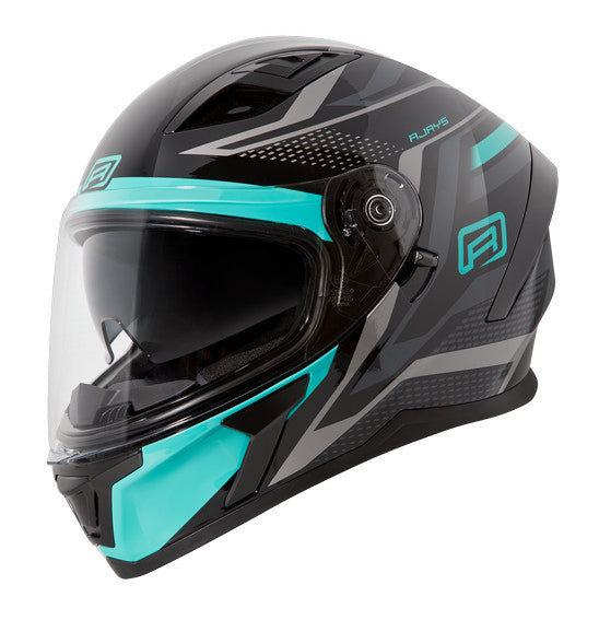 RJAYS APEX III Helmet - IGNITE Blk/Aqua | Internal Sun-Shield
